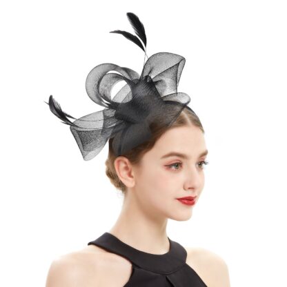 Feathered Bow Fascinator - Image 2