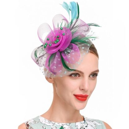 Flower and Feather Fascinator - Image 8