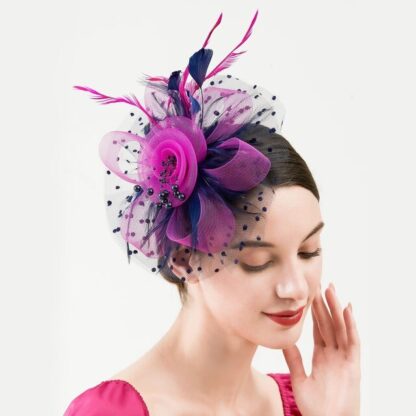 Flower and Feather Fascinator - Image 6