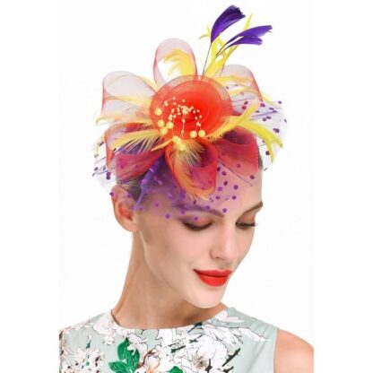 Flower and Feather Fascinator - Image 5