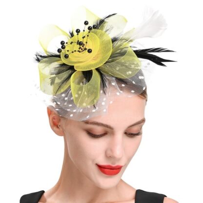 Flower and Feather Fascinator - Image 2