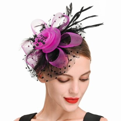 Flower and Feather Fascinator - Image 12