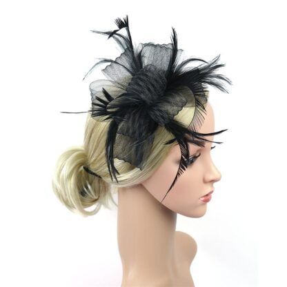 Retro Feather Fascinator Headband - Image 3
