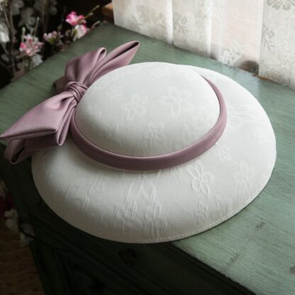 Elegant French hat With Bow Round - Image 2