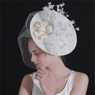 Elegant Lace Fascinator with Feather