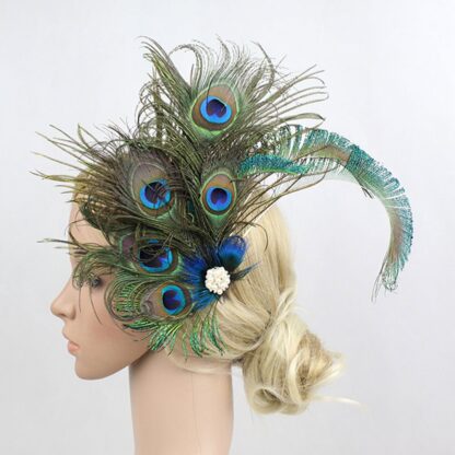 Peacock Feather Fascinator - Image 4
