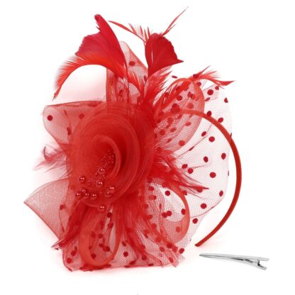 Net and Feather Fascinator Hat - Image 3