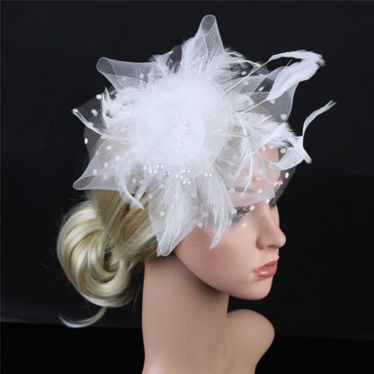 Net and Feather Fascinator Hat - Image 4