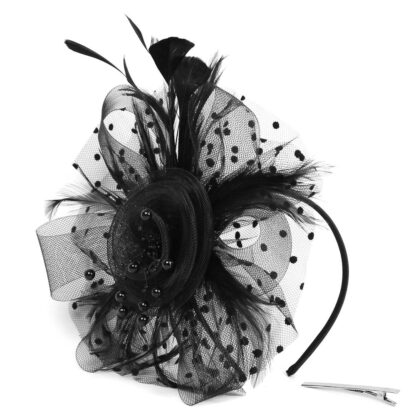 Net and Feather Fascinator Hat - Image 2