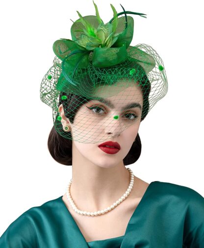 Flower Mesh Veil Fascinator - Image 2