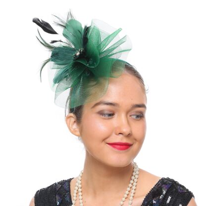 Feather Flower Fascinator - Image 2