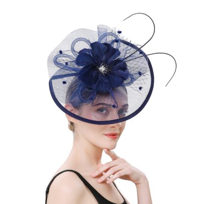 Mesh Fascinator Hat with Headband and Hairpin - Image 5