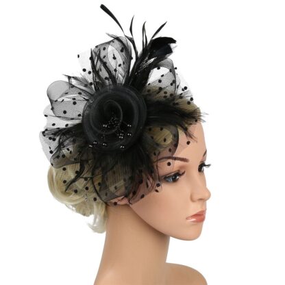 Net and Feather Fascinator Hat - Image 6