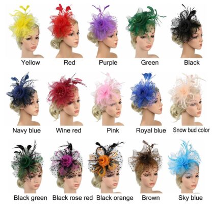 Net and Feather Fascinator Hat - Image 5