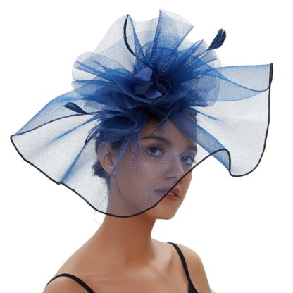 Elegant Vintage Bridal Hat with Net and Feather