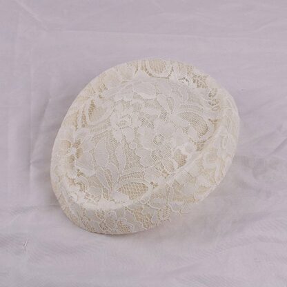 White Lace Fascinator Hat - Image 6
