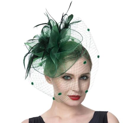 Fascinators Hat with Veil - Image 3