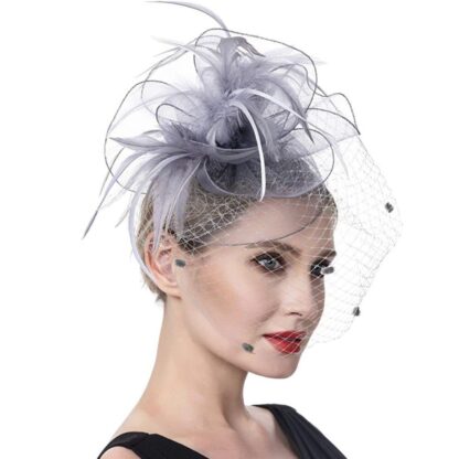 Fascinators Hat with Veil - Image 4