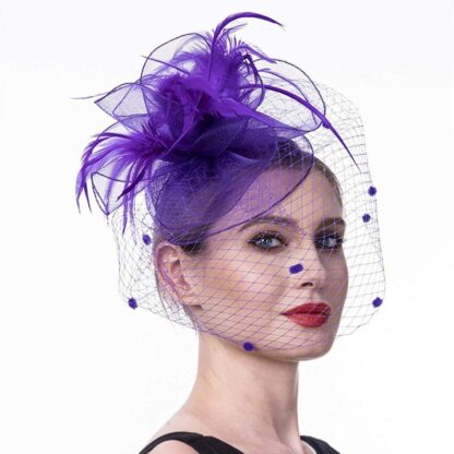 Fascinators Hat with Veil - Image 5