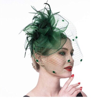 Fascinators Hat with Veil - Image 6