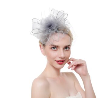 Elegant Net Flower Fascinator with Veil