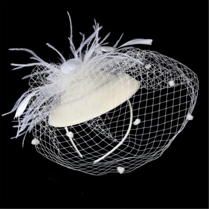 Fascinator Hat with Veil and Feather