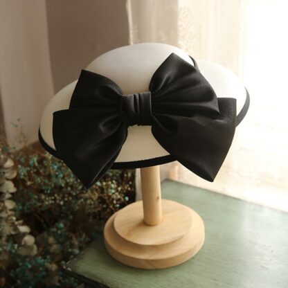 French Style Hat for Women - Chic and Classy Hat with Big Bow - Image 2