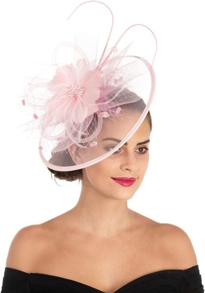 Mesh Fascinator Hat with Headband and Hairpin - Image 3