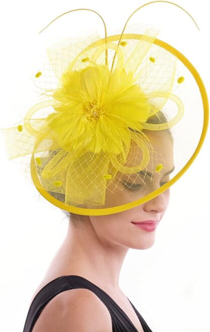Mesh Fascinator Hat with Headband and Hairpin - Image 4
