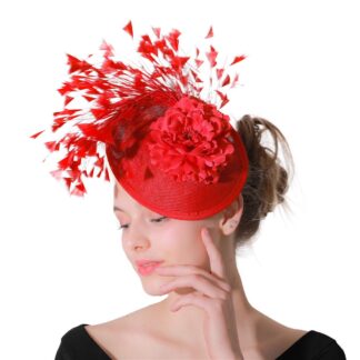 Beautiful Feather and Flower Fascinator Hat