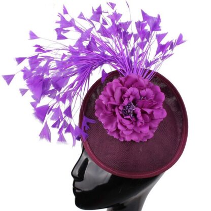 Beautiful Feather and Flower Fascinator Hat - Image 5