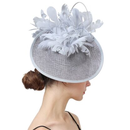Elegant Feather and Sinamay Derby Hats - Image 4