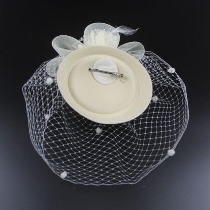 Floral Veil and Mesh Fascinator Hat - Image 4