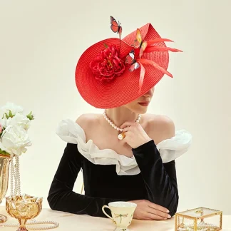 Exaggerated Kentucky Hat with Flowers
