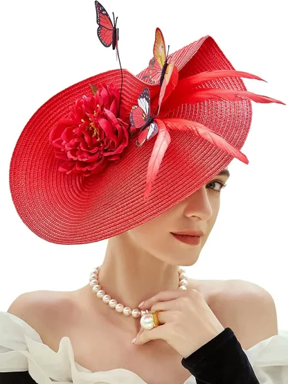 Exaggerated Kentucky Hat with Flowers - Image 3