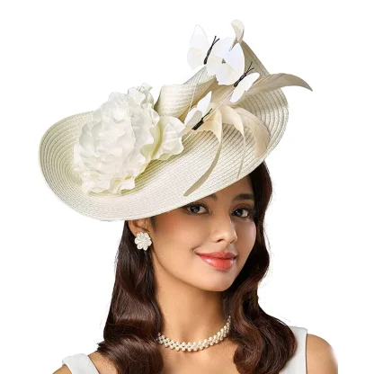 Exaggerated Kentucky Hat with Flowers - Image 2