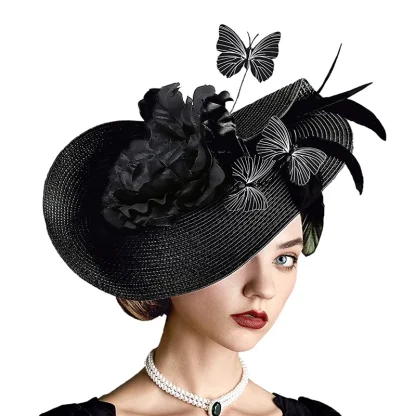 Exaggerated Kentucky Hat with Flowers - Image 4