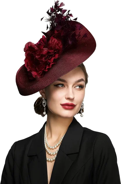 Exaggerated Kentucky Hat with Flowers - Image 5