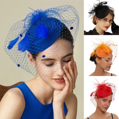 Plush Floral Mesh Fascinator - Image 7