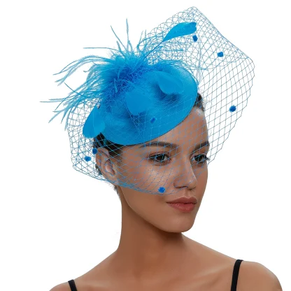 Plush Floral Mesh Fascinator - Image 6